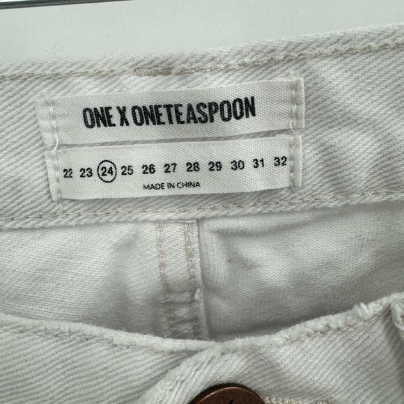 One Teaspoon White Beauty Freebirds Low Rise Rigid Skinny Leg Low Waist Jean 24 - Picture 7 of 16